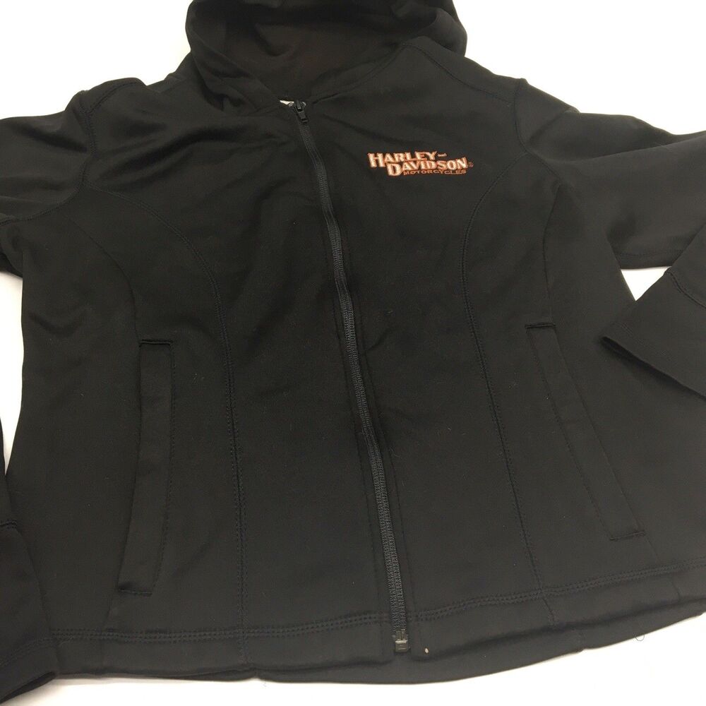 Harley Davidson Women's Hooded Jacket That Can Attach to Leather Jacket Size L - Picture 5 of 11